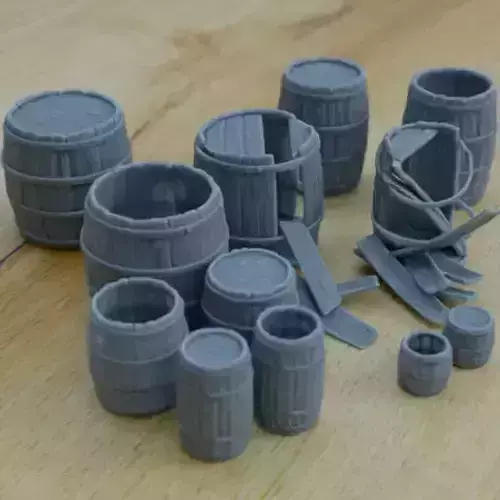 BARRELS FOR DIORAMA TABLETOP 1-35 SUPPORTED STL 3D print model