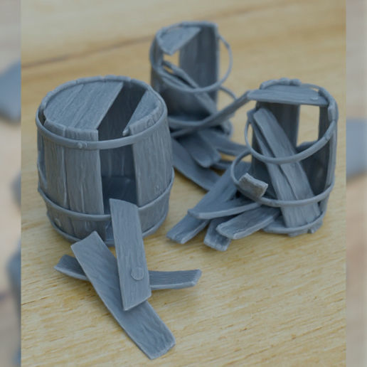 BARRELS FOR DIORAMA TABLETOP 1-35 SUPPORTED STL 3D print model_3