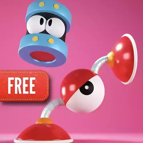 Telly and Peterchy  Rockman MegaMan Famicom Nes 8Bit 3D model