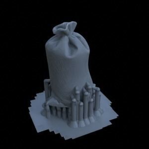 SACK OF GRAINS FOR TERRAIN DIORAMA TABLETOP 1-35 SUPPORTED STL 3D print model_14