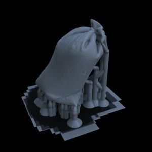SACK OF GRAINS FOR TERRAIN DIORAMA TABLETOP 1-35 SUPPORTED STL 3D print model_24