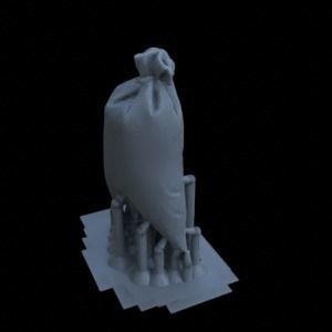 SACK OF GRAINS FOR TERRAIN DIORAMA TABLETOP 1-35 SUPPORTED STL 3D print model_6