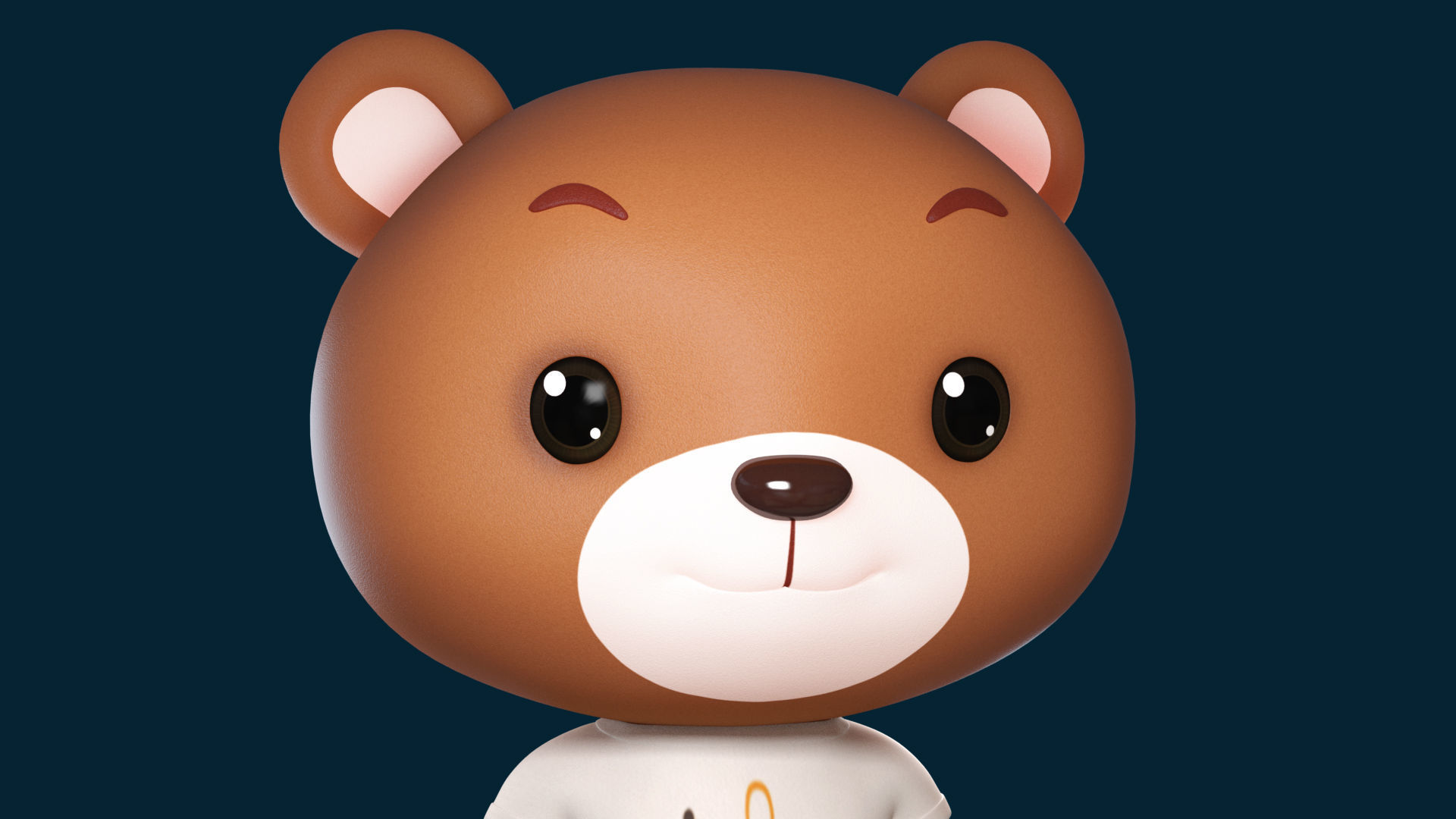 Bear 3D model wearing t - shirt 3D model_2