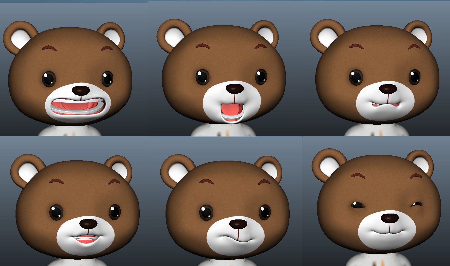 Bear 3D model wearing t - shirt 3D model_7