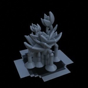9 SUCCULENT PLANTS FOR TERRAIN DIORAMA TABLETOP 1-35 3D print model_21