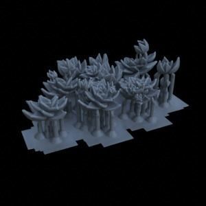 9 SUCCULENT PLANTS FOR TERRAIN DIORAMA TABLETOP 1-35 3D print model_1