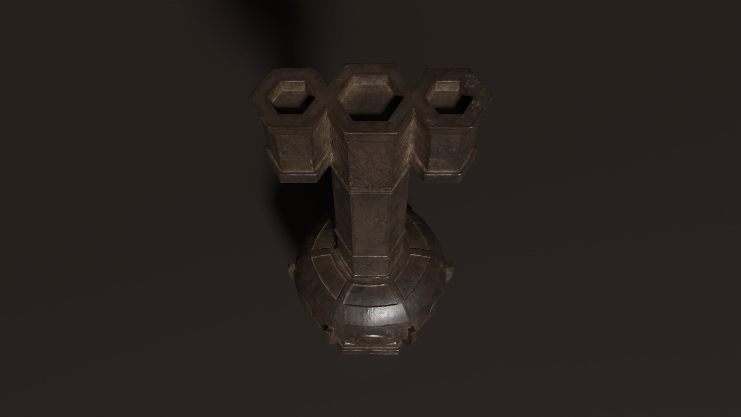 3D Antique Chinese Vase Bronze Low-poly 3D model_5