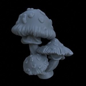 10 SPOTTED MUSHROOMS FOR TERRAIN DIORAMA TABLETOP 1-35 3D print model_10