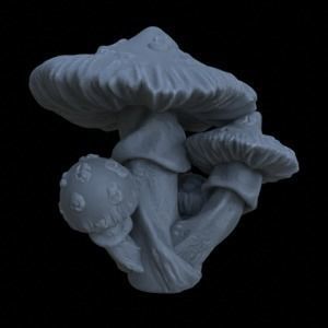 10 SPOTTED MUSHROOMS FOR TERRAIN DIORAMA TABLETOP 1-35 3D print model_20