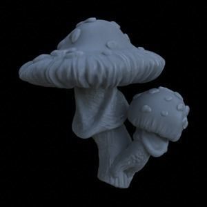 10 SPOTTED MUSHROOMS FOR TERRAIN DIORAMA TABLETOP 1-35 3D print model_17