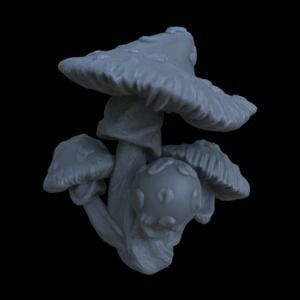10 SPOTTED MUSHROOMS FOR TERRAIN DIORAMA TABLETOP 1-35 3D print model_21
