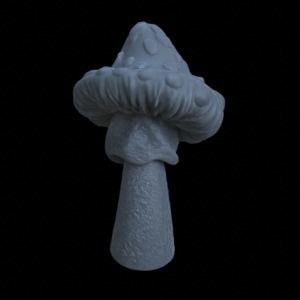 10 SPOTTED MUSHROOMS FOR TERRAIN DIORAMA TABLETOP 1-35 3D print model_11