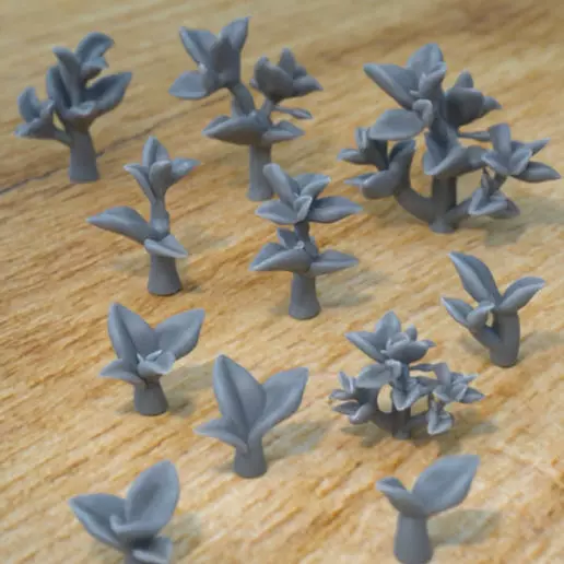 10 PEPPEROMIA PLANTS FOR TERRAIN DIORAMA TABLETOP 1-35 3D print model_0