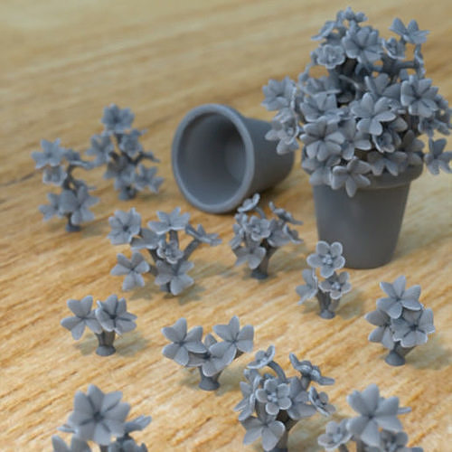 8 OXALIS CLOVER PLANTS FOR TERRAIN DIORAMA TABLETOP 1-35 3D print model