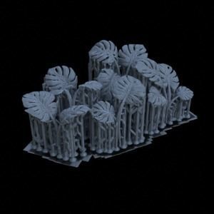 6 MONSTERA PLANTS FOR TERRAIN DIORAMA TABLETOP 1-35 3D print model_15