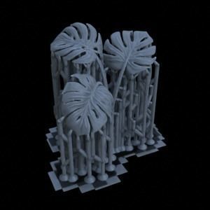 6 MONSTERA PLANTS FOR TERRAIN DIORAMA TABLETOP 1-35 3D print model_12