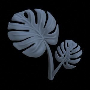 6 MONSTERA PLANTS FOR TERRAIN DIORAMA TABLETOP 1-35 3D print model_6