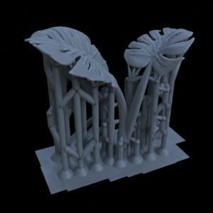 6 MONSTERA PLANTS FOR TERRAIN DIORAMA TABLETOP 1-35 3D print model_9