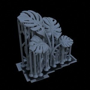 6 MONSTERA PLANTS FOR TERRAIN DIORAMA TABLETOP 1-35 3D print model_10