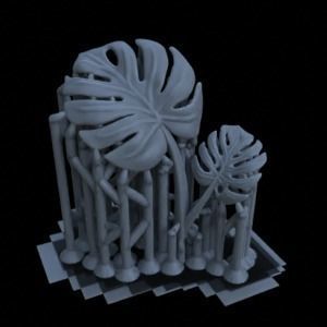 6 MONSTERA PLANTS FOR TERRAIN DIORAMA TABLETOP 1-35 3D print model_7