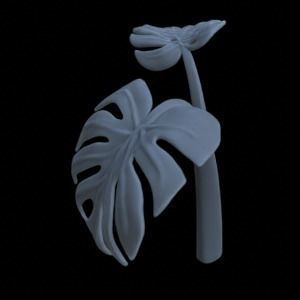 6 MONSTERA PLANTS FOR TERRAIN DIORAMA TABLETOP 1-35 3D print model_14