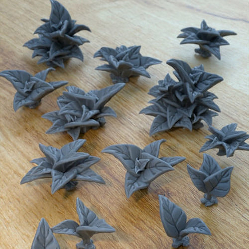 9 GROUND COVER PLANTS FOR TERRAIN DIORAMA TABLETOP 1-35 3D print model