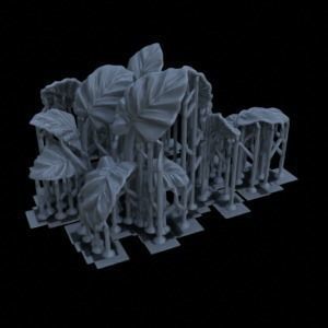 5 ALOCASIA PLANTS FOR TERRAIN DIORAMA TABLETOP 1-35 3D print model_10