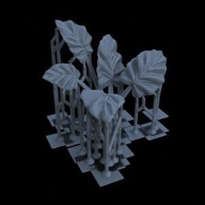 5 ALOCASIA PLANTS FOR TERRAIN DIORAMA TABLETOP 1-35 3D print model_13