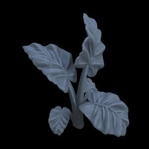 5 ALOCASIA PLANTS FOR TERRAIN DIORAMA TABLETOP 1-35 3D print model_4