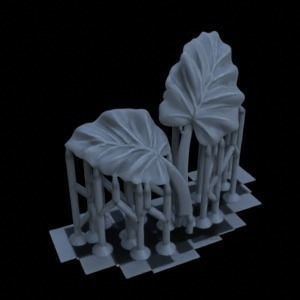 5 ALOCASIA PLANTS FOR TERRAIN DIORAMA TABLETOP 1-35 3D print model_8