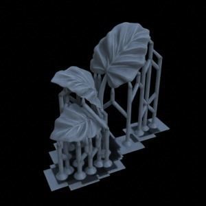 5 ALOCASIA PLANTS FOR TERRAIN DIORAMA TABLETOP 1-35 3D print model_5