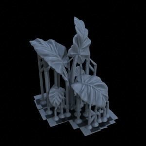 5 ALOCASIA PLANTS FOR TERRAIN DIORAMA TABLETOP 1-35 3D print model_9
