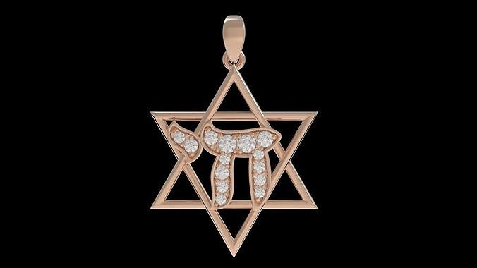 Star of David with Chai Pendant 3D print model