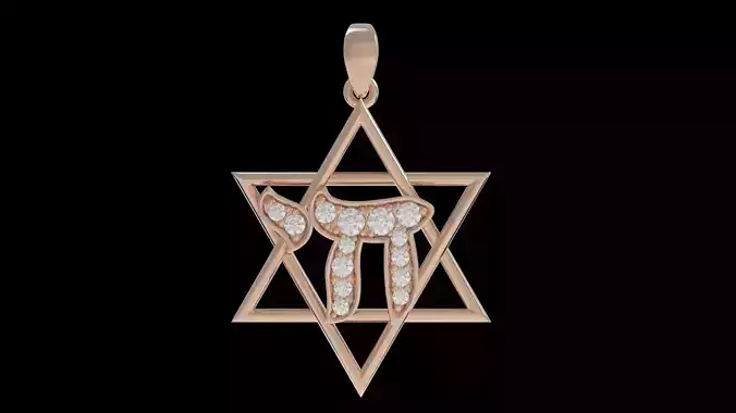 Star of David with Chai Pendant