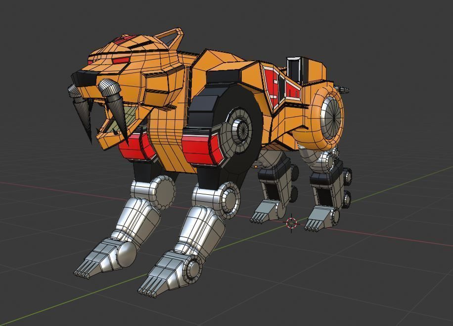Sabertooth Tiger Dinozord - Power Ranger 3D model_4