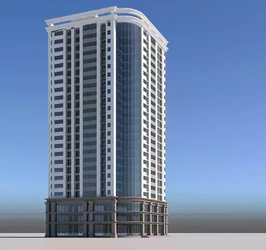 Apartment 3 tall building on sky