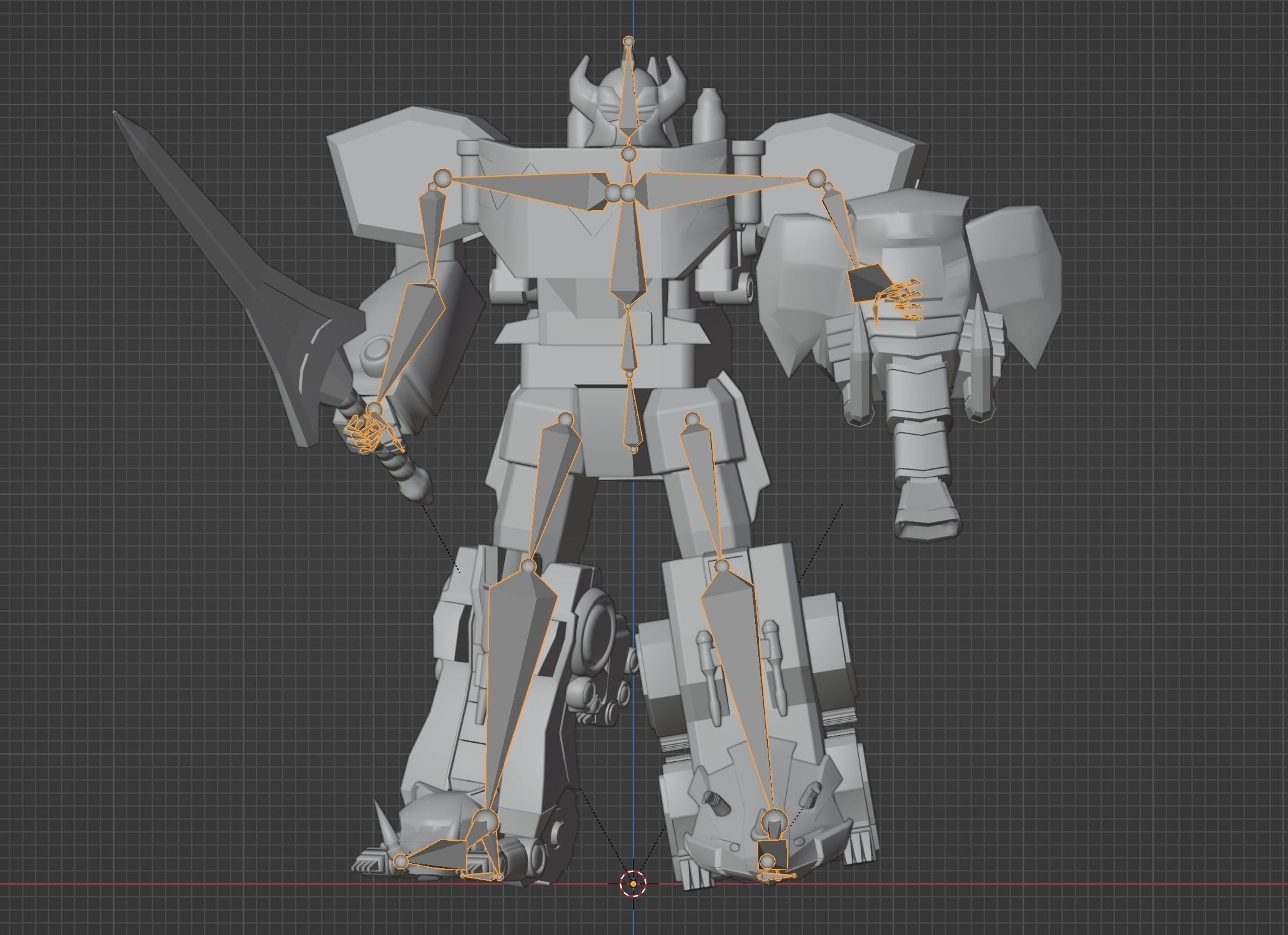 Megazord Battle Mode - Power Ranger Low-poly 3D model_14