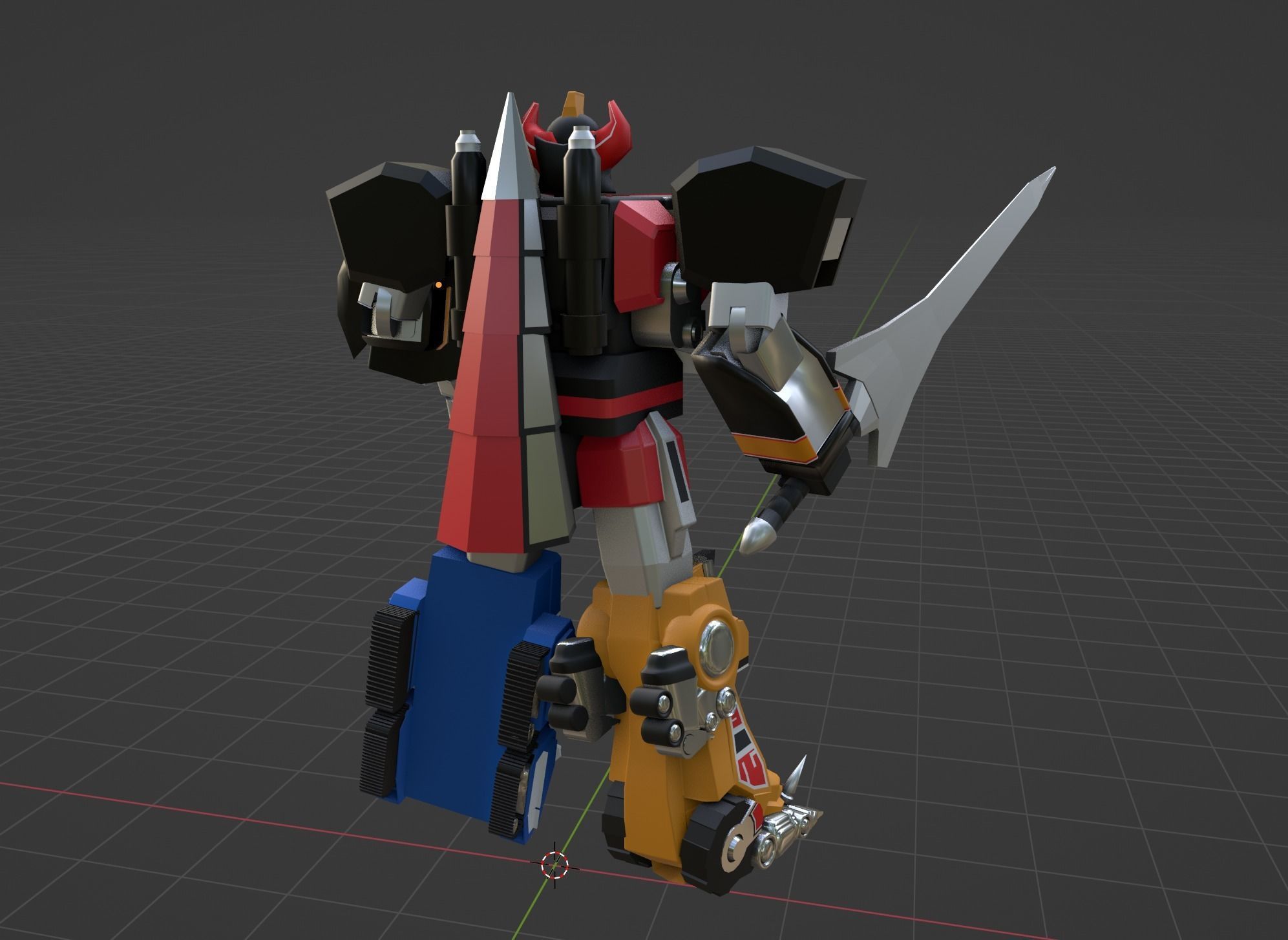 Megazord Battle Mode - Power Ranger Low-poly 3D model_6