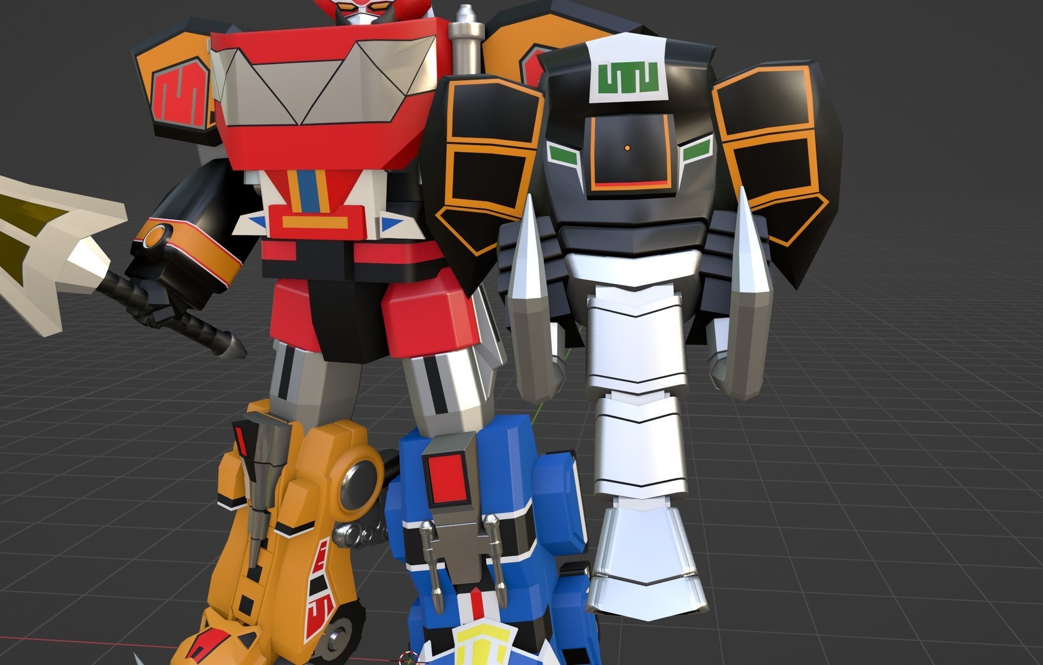 Megazord Battle Mode - Power Ranger Low-poly 3D model_8