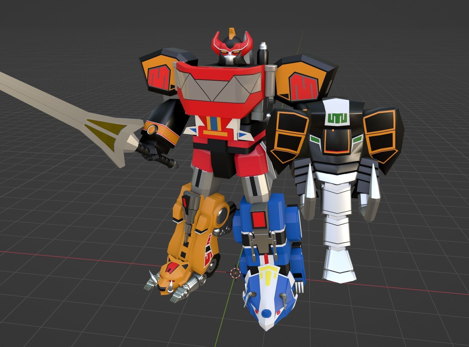 Megazord Battle Mode - Power Ranger Low-poly 3D model_4