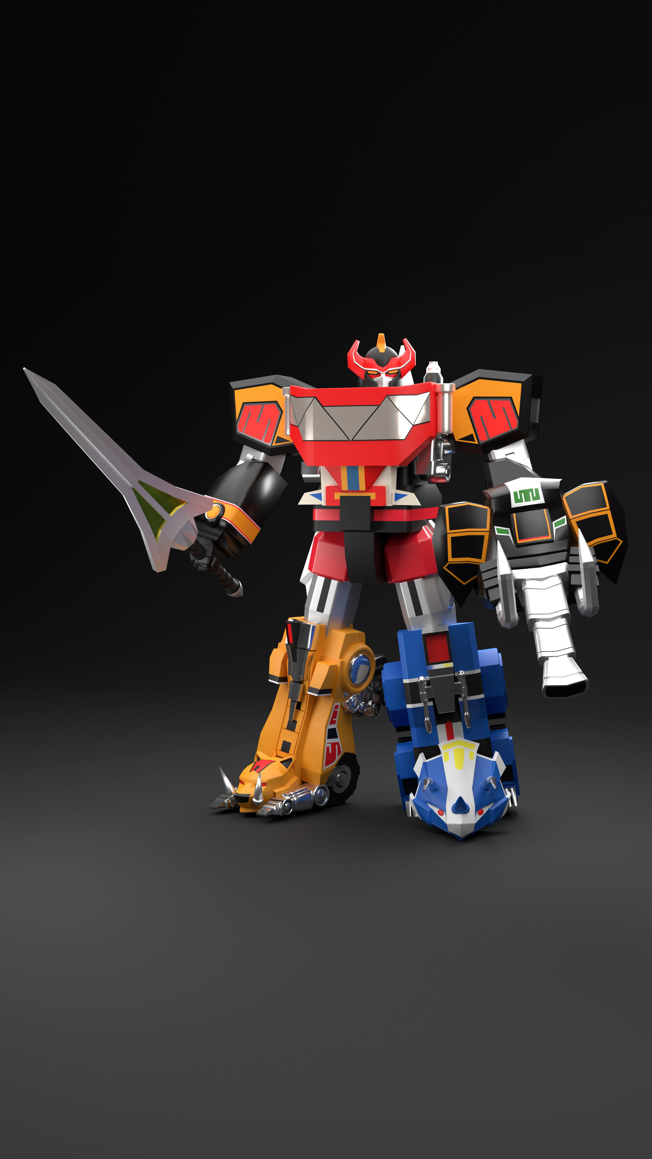 Megazord Battle Mode - Power Ranger Low-poly 3D model_3