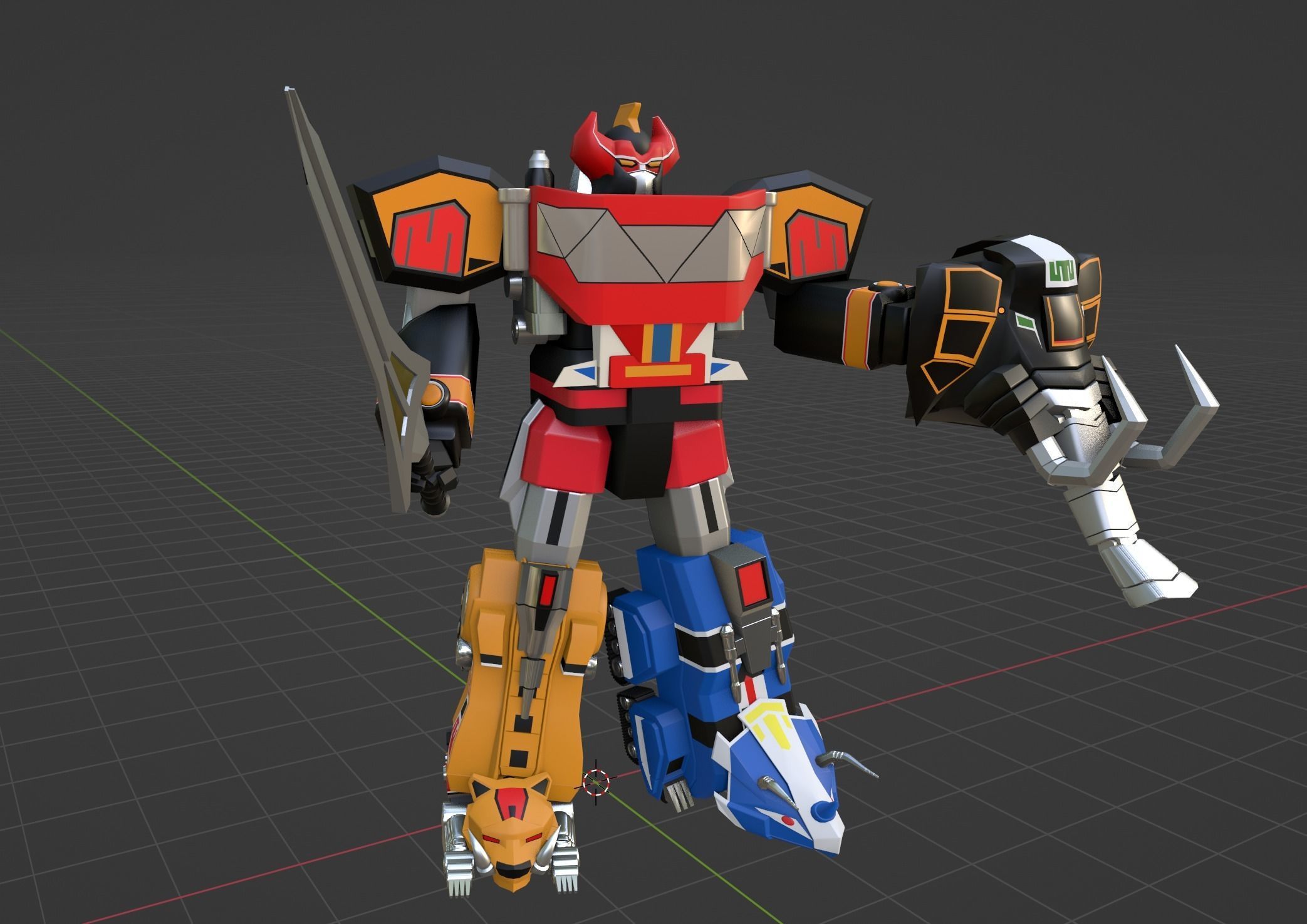 Megazord Battle Mode - Power Ranger Low-poly 3D model_5