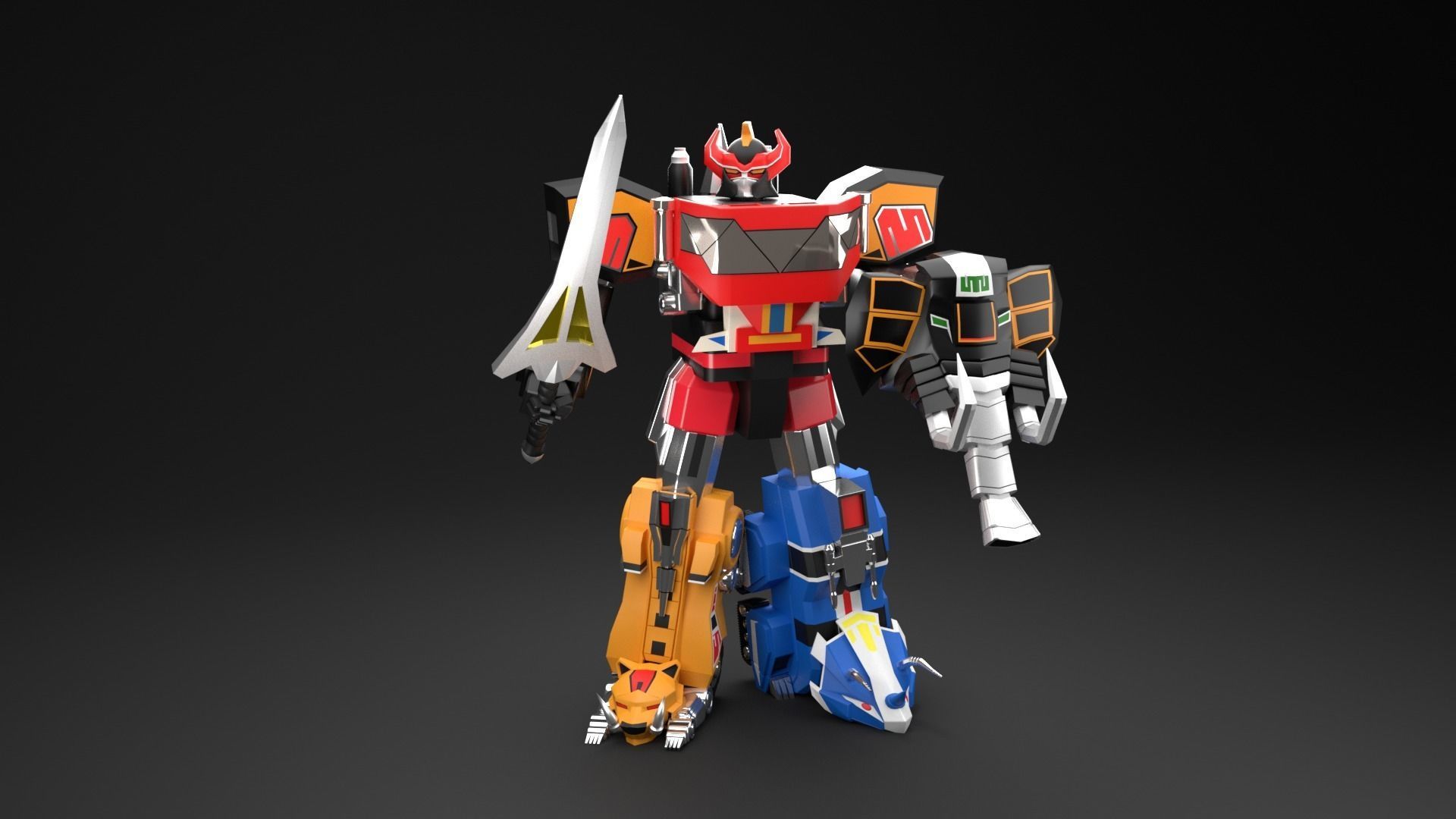 Megazord Battle Mode - Power Ranger Low-poly 3D model_2