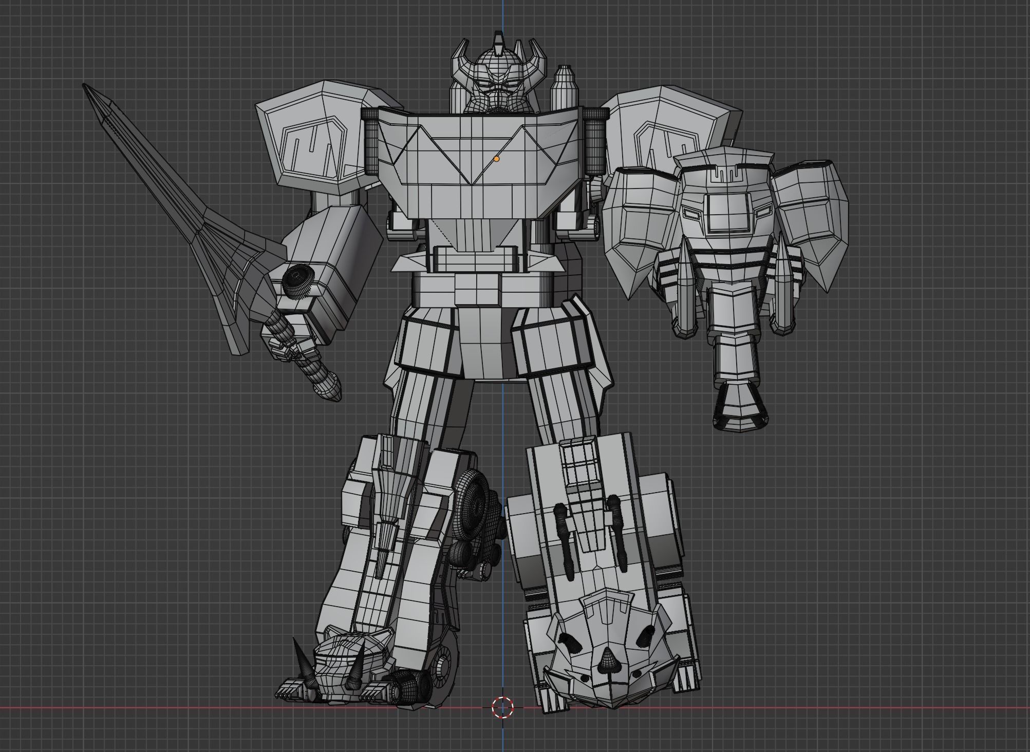 Megazord Battle Mode - Power Ranger Low-poly 3D model_10