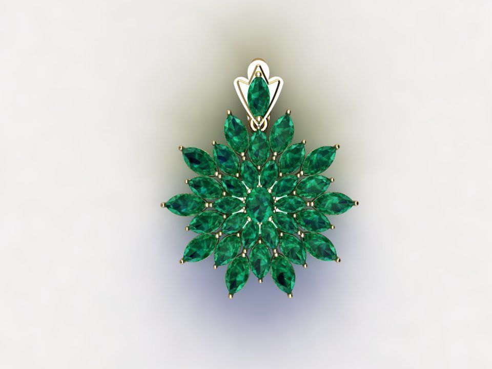 women pendant  3D model_4