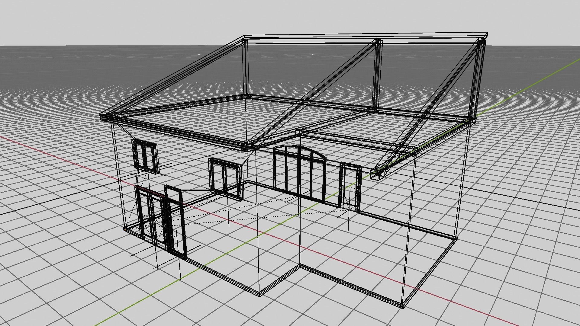 Two Floor Brick House - Only Exterior Low-poly 3D model_9