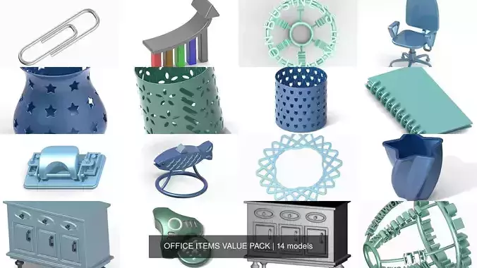 OFFICE ITEMS VALUE PACK 3D Model Collection