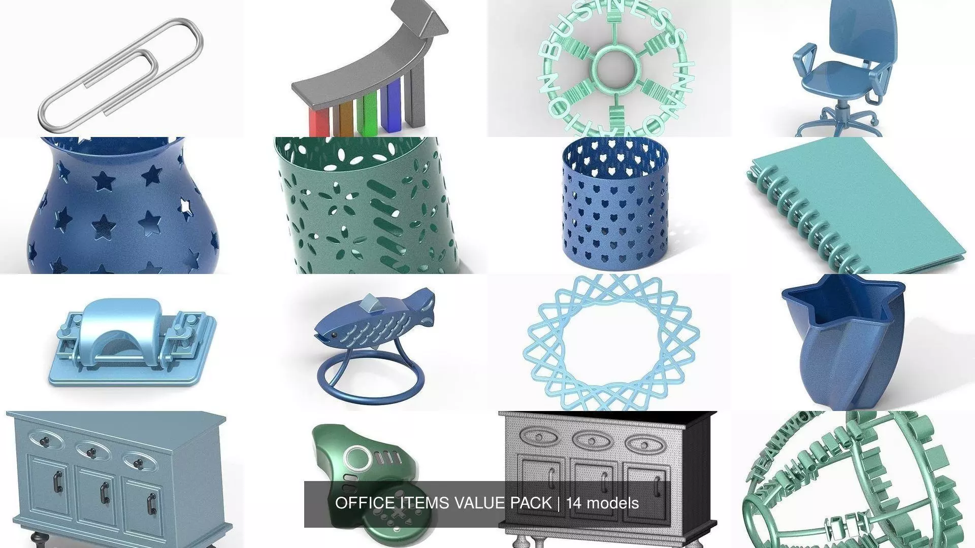 OFFICE ITEMS VALUE PACK 3D Model Collection_0