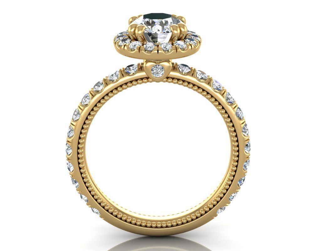 Engagement halo ring 3D model_6