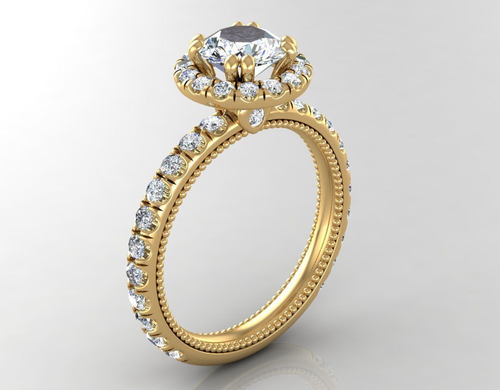 Engagement halo ring 3D model_4